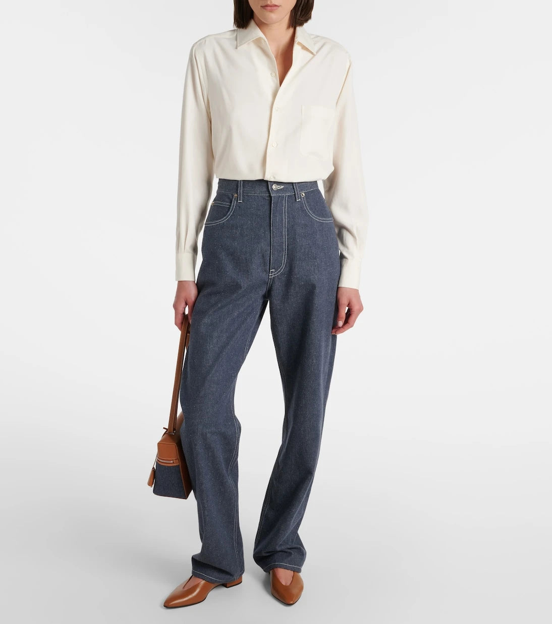 Loro Piana - Tye high-rise wide-leg jeans