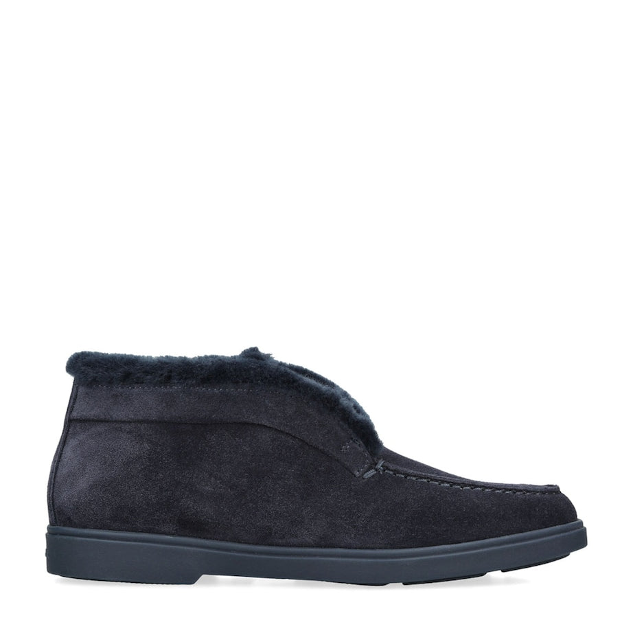 Blue Suede Fortune Ankle Boots