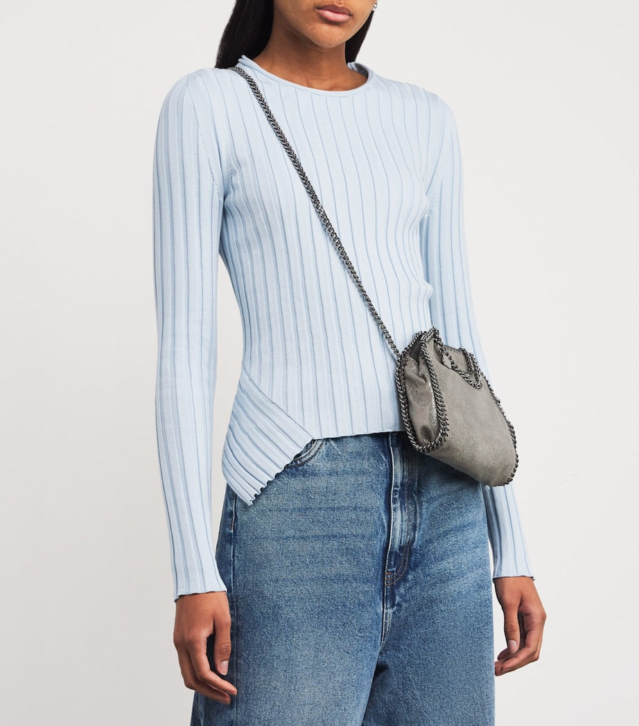 Stella McCartney Grey Tiny Metallic Falabella Tote Bag