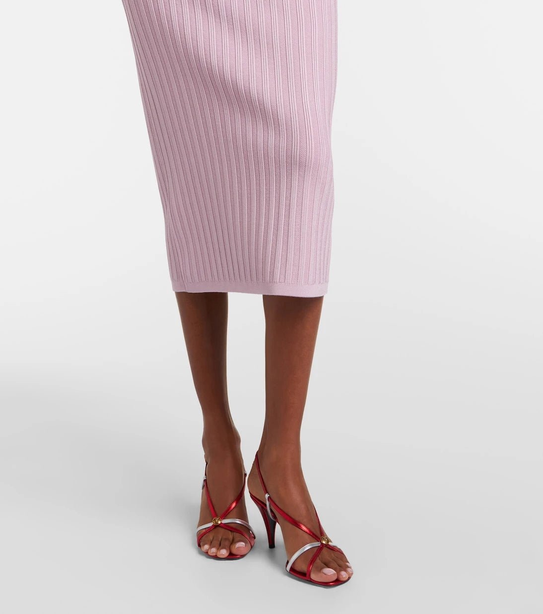 Versace - Medusa ribbed-knit midi dress
