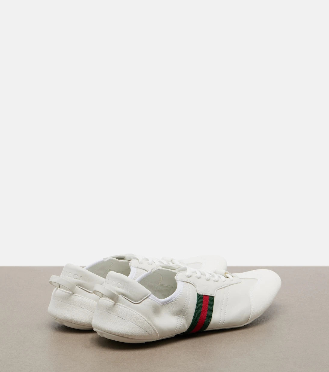 Gucci - Flex suede-trimmed leather sneakers