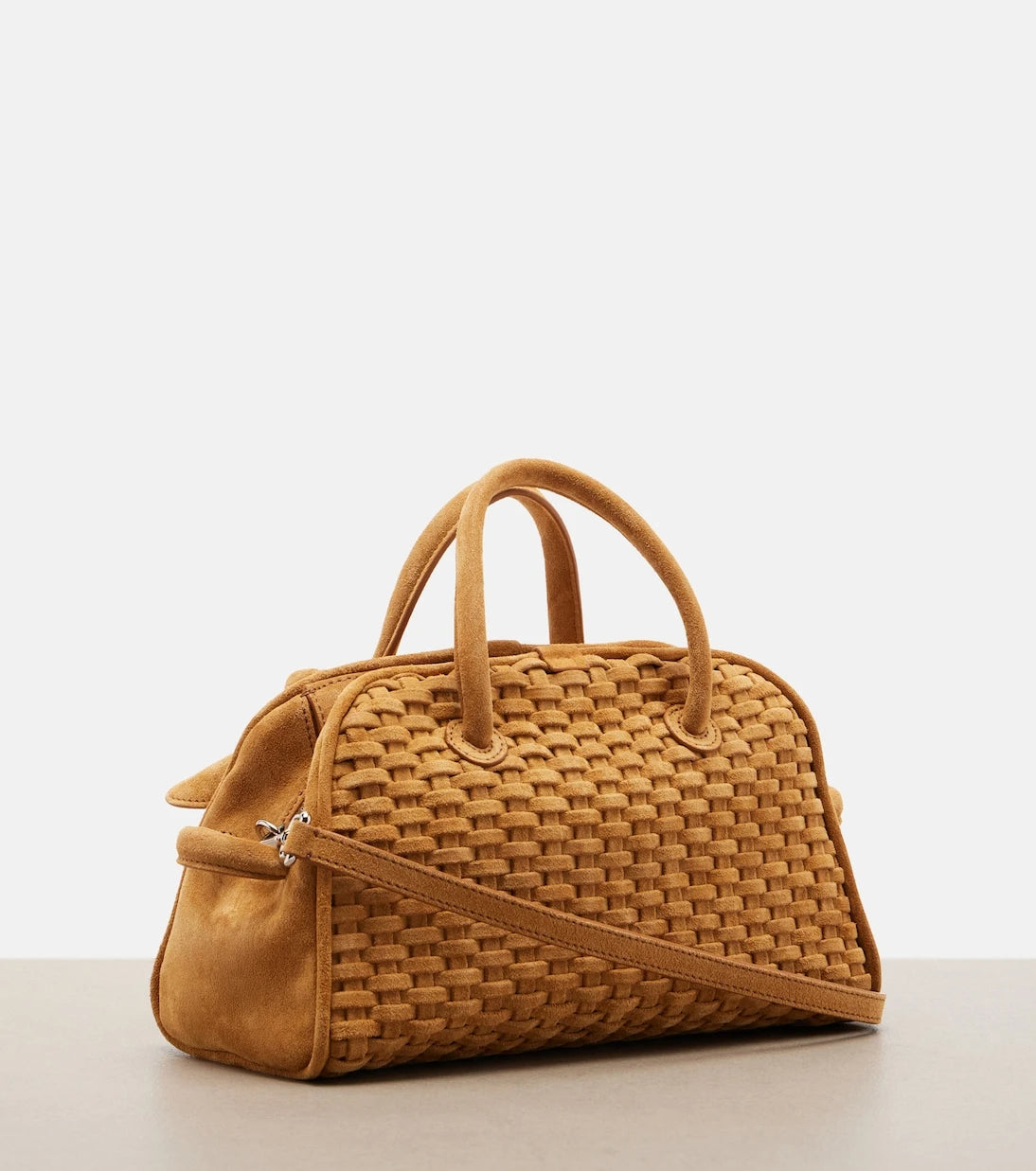 Jacquemus - Turismo Small woven suede bowling bag
