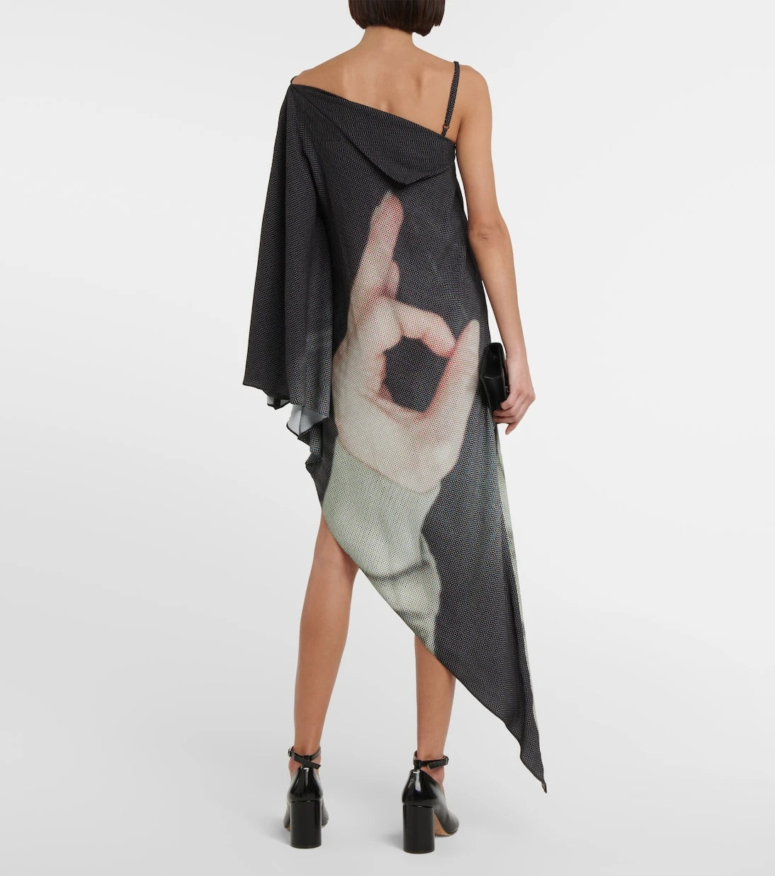 MM6 Maison Margiela - Printed one-shoulder midi dress