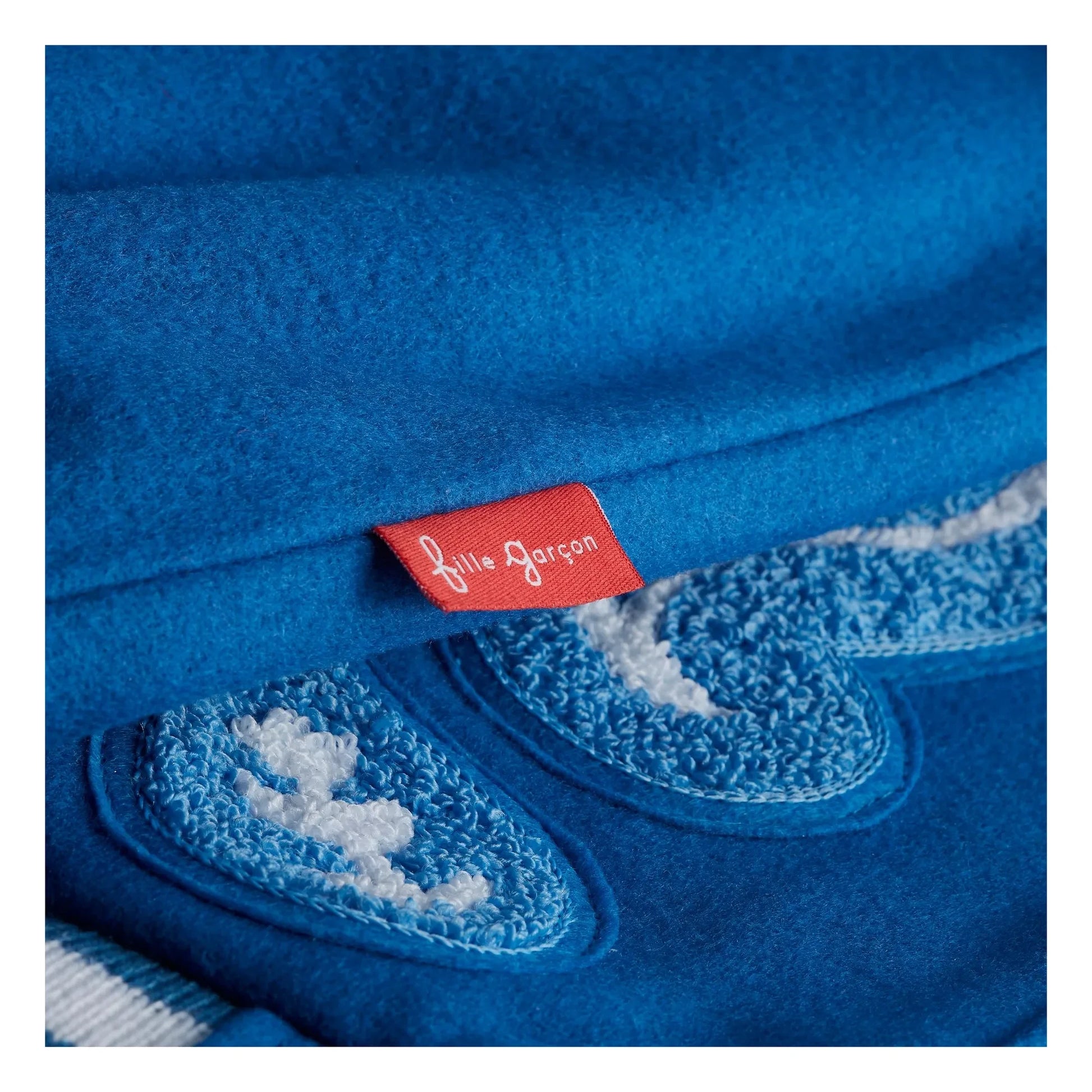 Fille Garçon - Paisley Wool and Leather Bomber | Blue