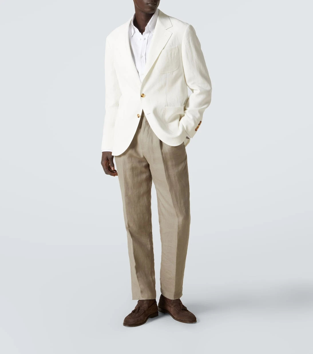 Brunello Cucinelli - Single-breasted linen blazer