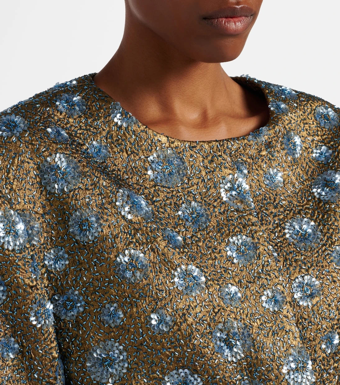 Jacques Wei - Floral sequined oversized jacket