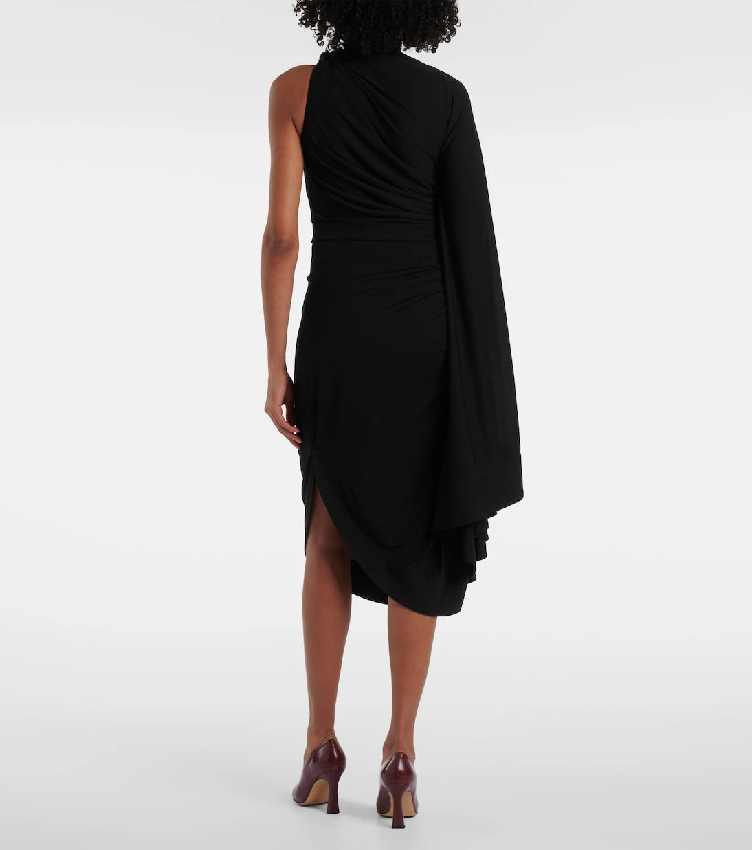 Bottega Veneta - Embellished draped jersey midi dress