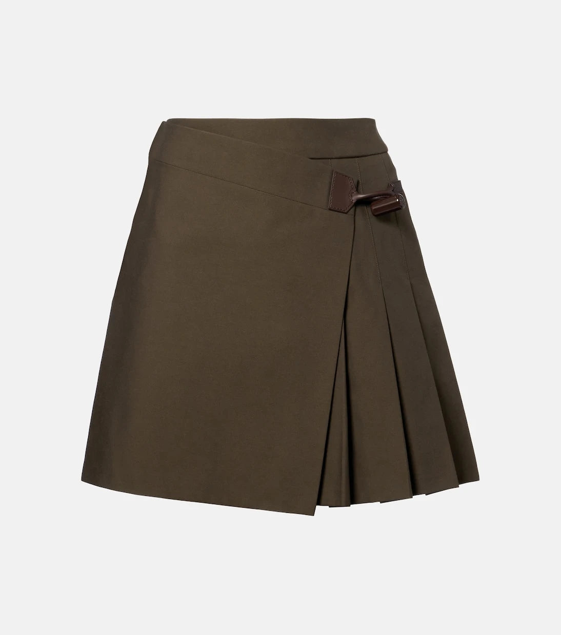 Loewe - Leather-trimmed cotton-blend wrap skirt