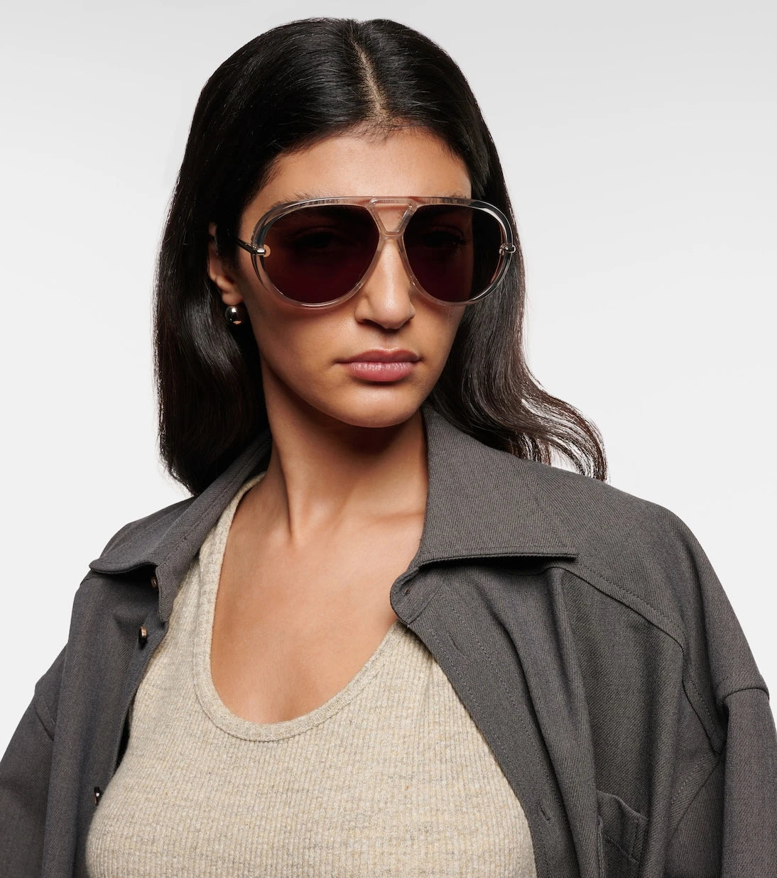 Bottega Veneta - نظارة شمسية Aviator