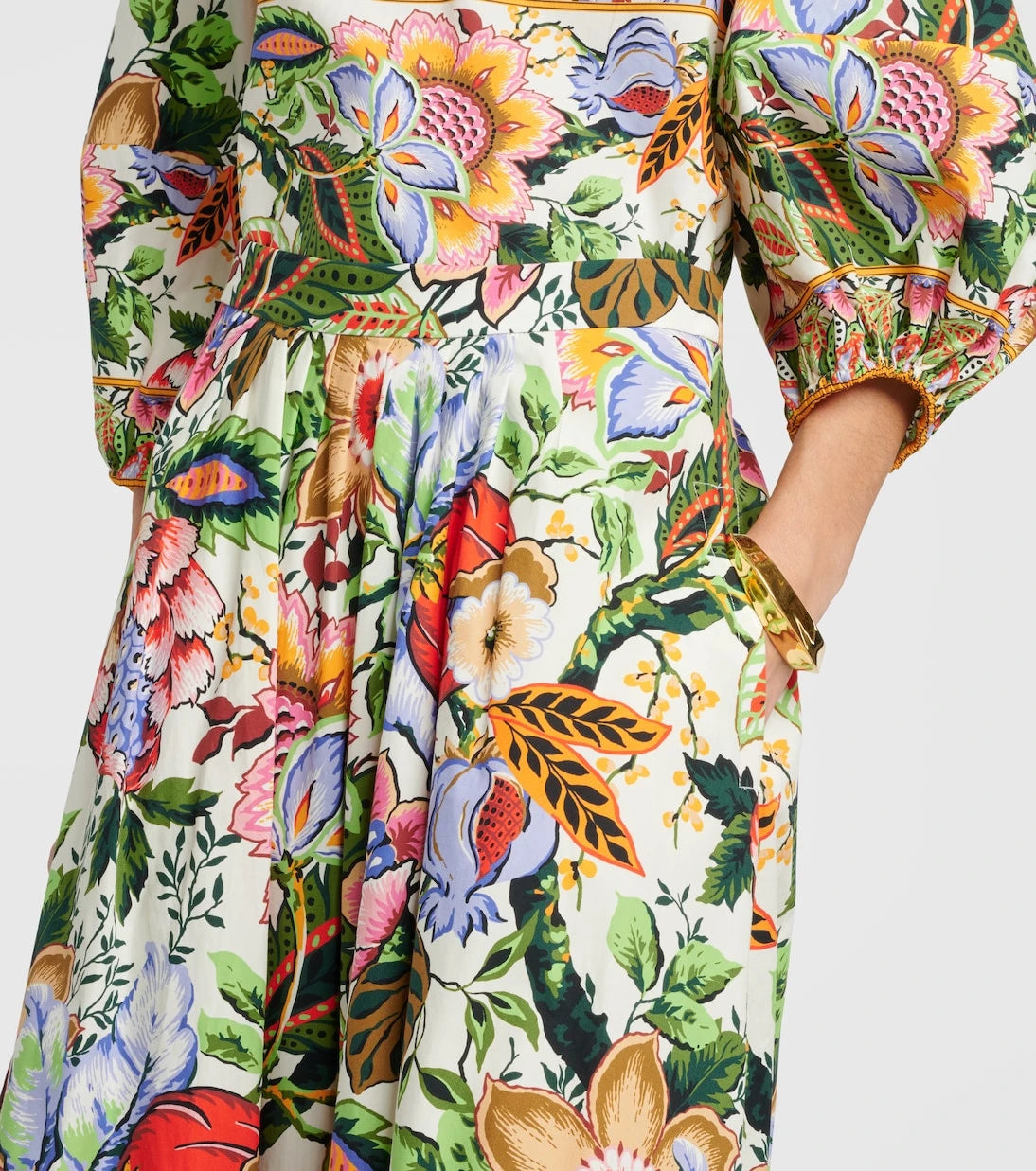 Etro - High-rise floral cotton midi skirt