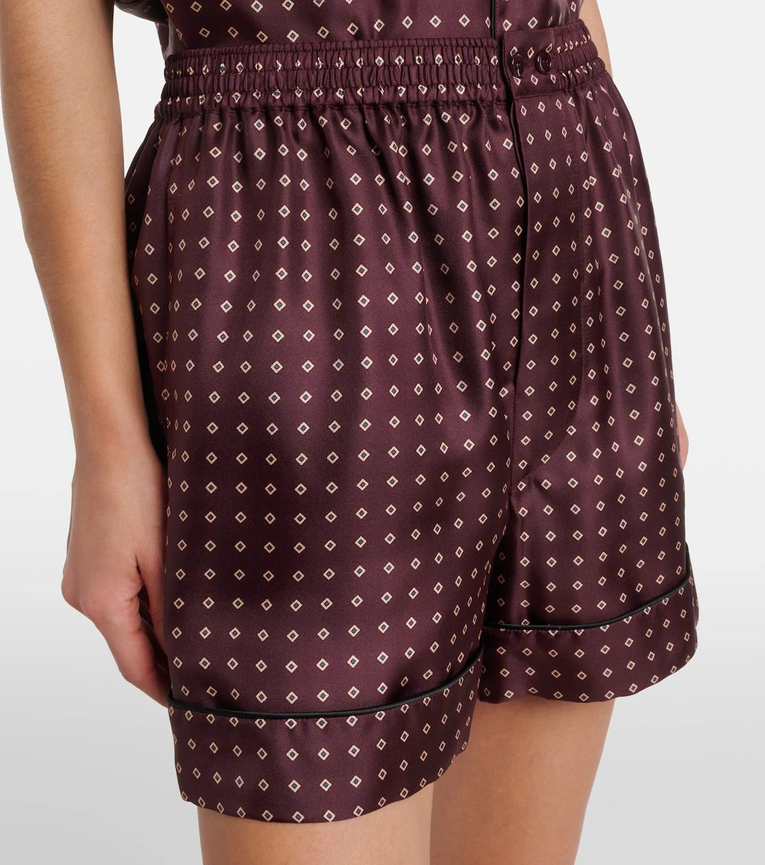 Saint Laurent - Printed silk satin shorts