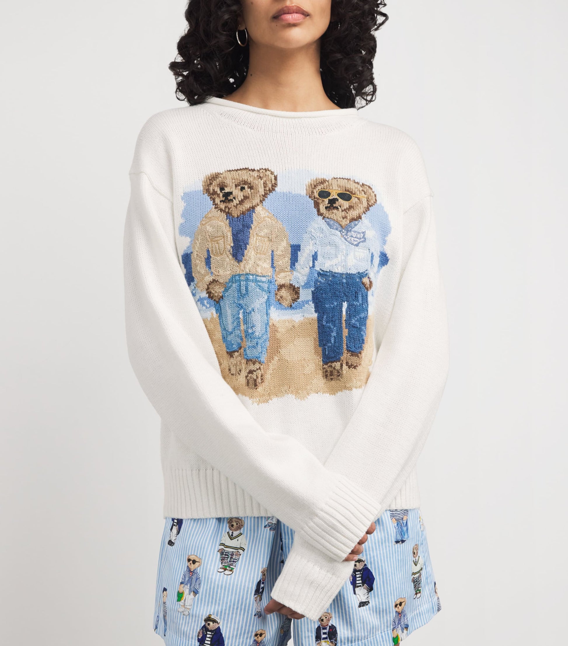 Cotton Polo Bear Sweater WHITE