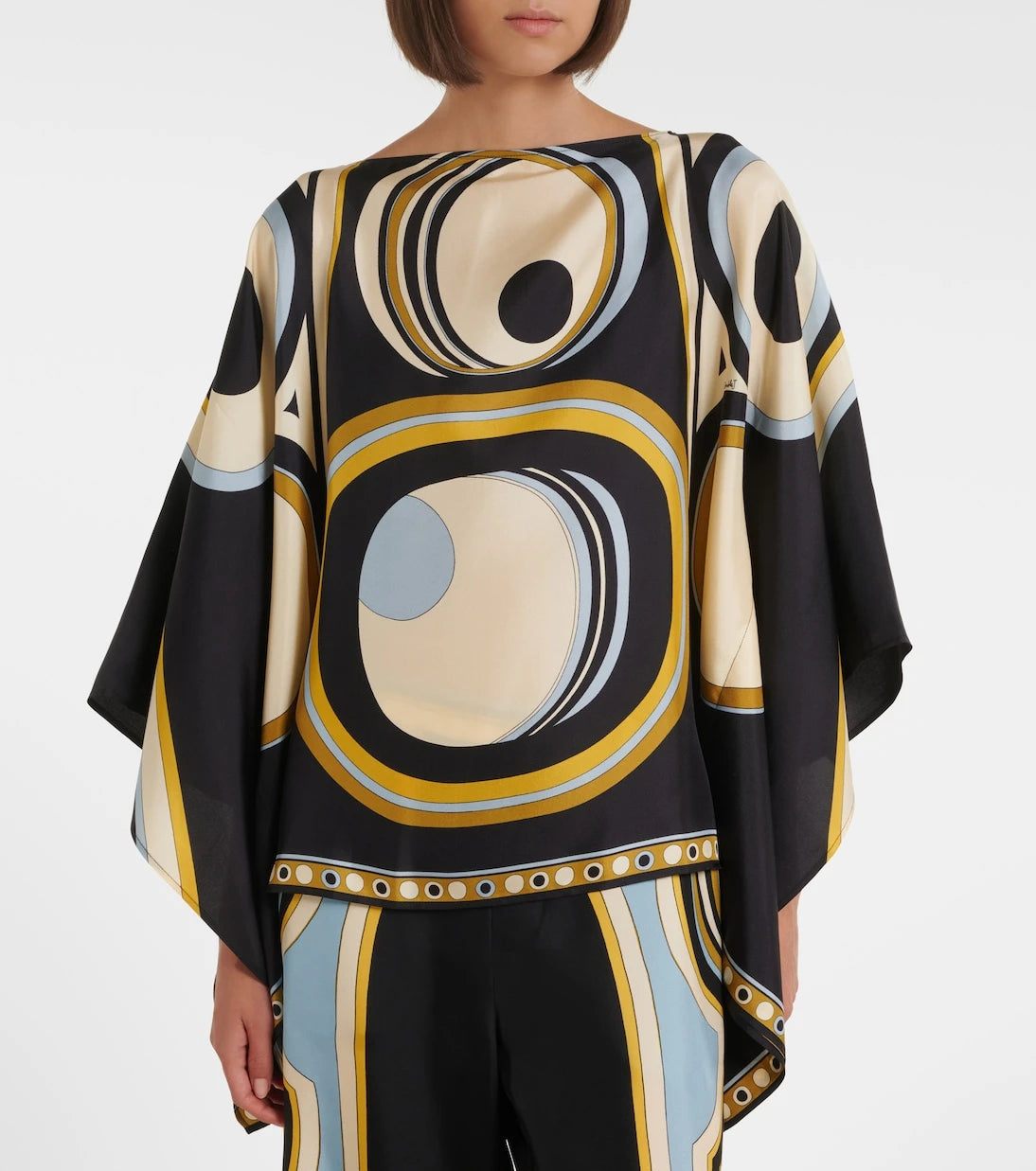 La DoubleJ - Foulard printed silk twill top