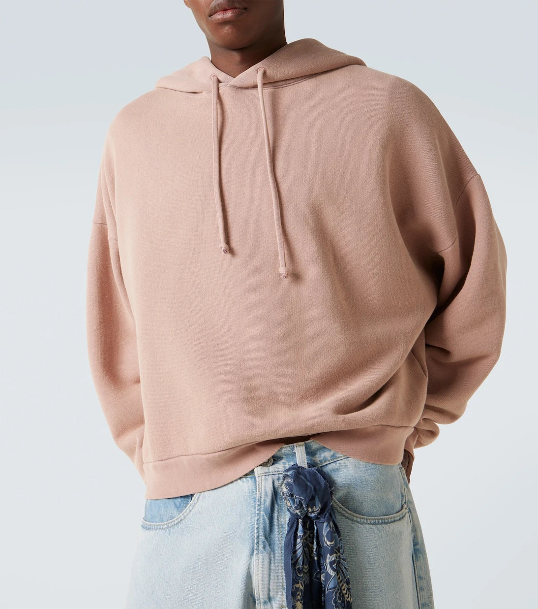 Acne Studios - سترة بغطاء رأس قطنية بشعار