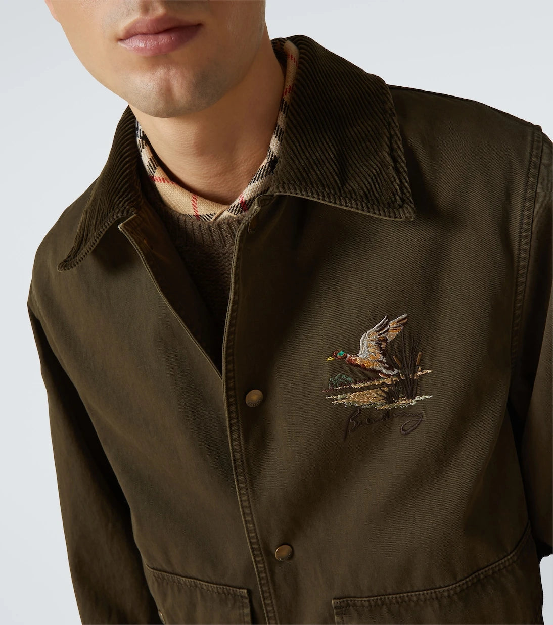 Burberry - Corduroy-trimmed cotton twill field jacket