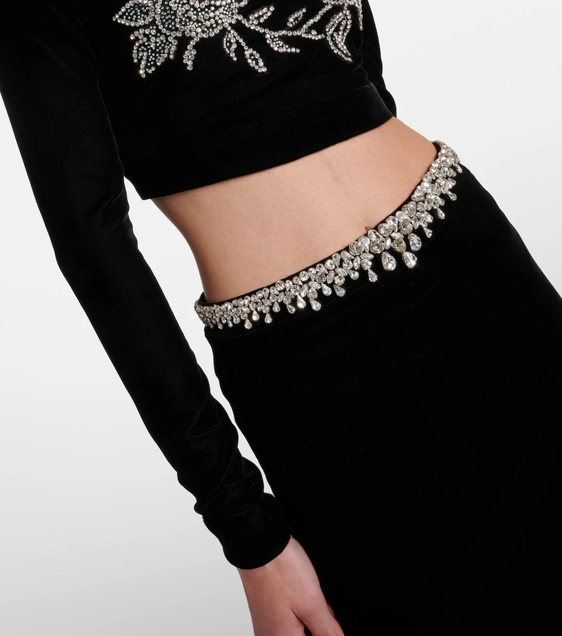 Miss Sohee - Embroidered crop top and maxi skirt