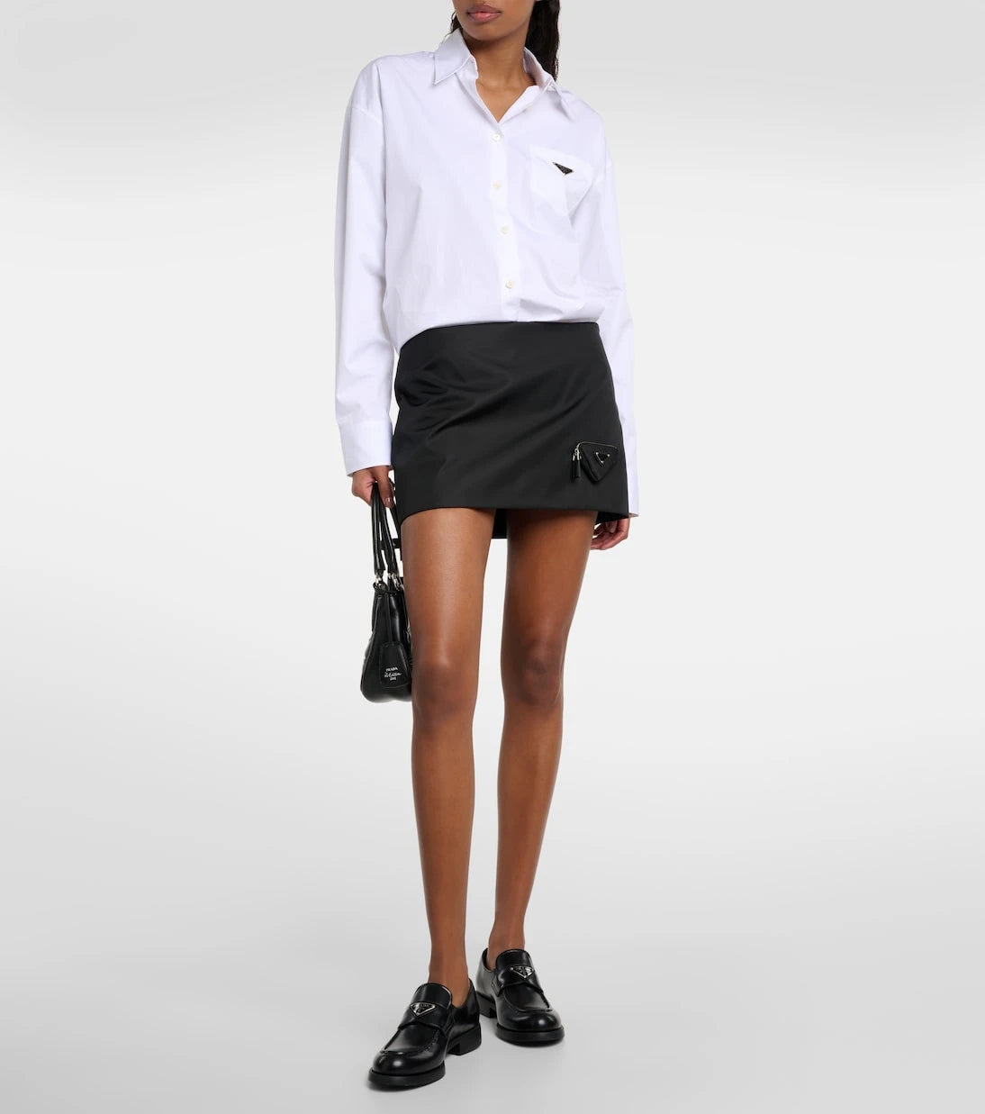 Prada - Logo leather loafers
