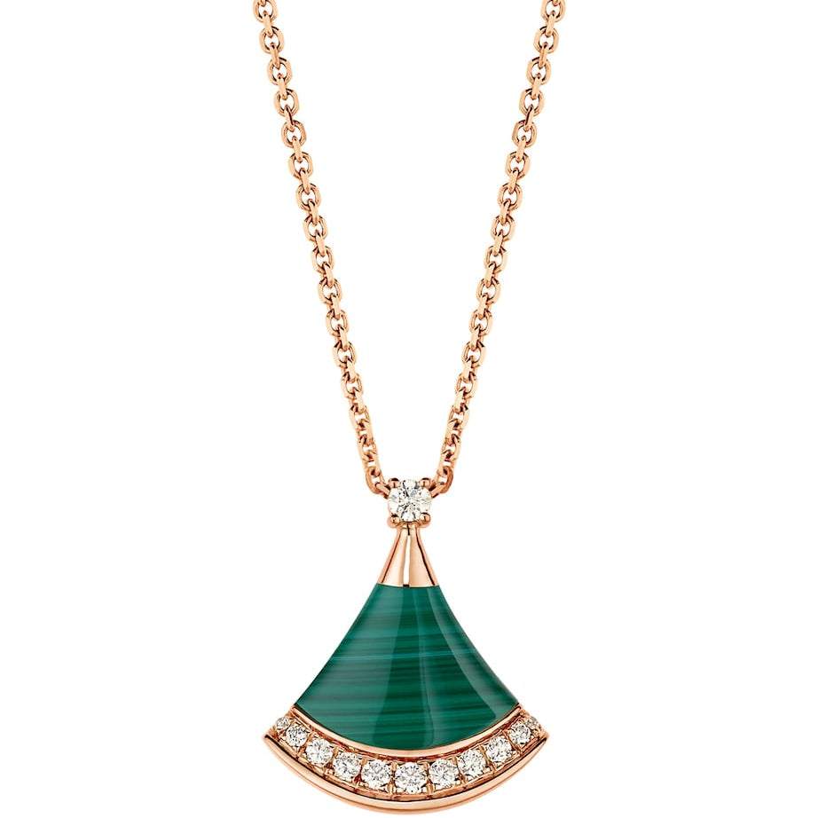 Rose Gold, Diamond and Malachite Divas' Dream Necklace