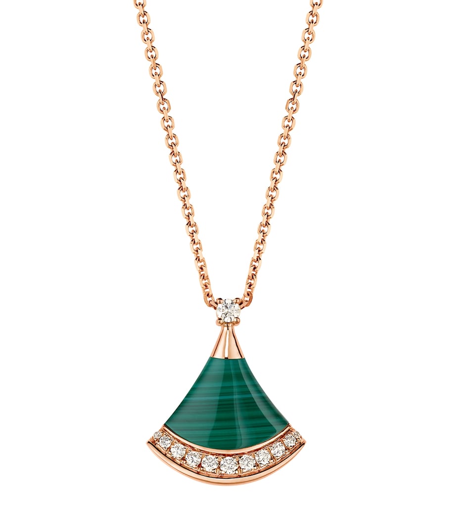 Rose Gold, Diamond and Malachite Divas' Dream Necklace