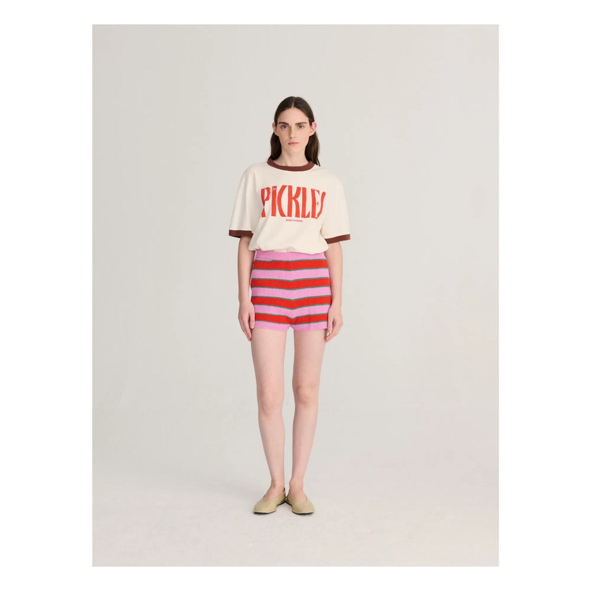 Bobo Choses - Organic cotton striped shorts | Pink