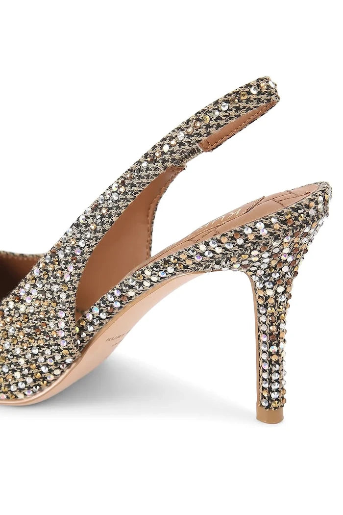 Kurt Geiger London обувки с ток Belgravia High Sling Beige Comb