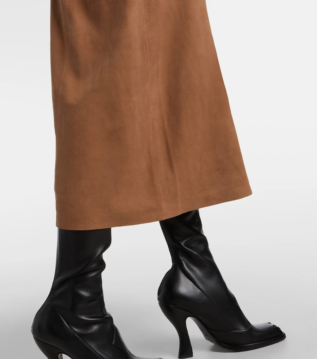 Rixo - Edwina high-waist suede maxi skirt