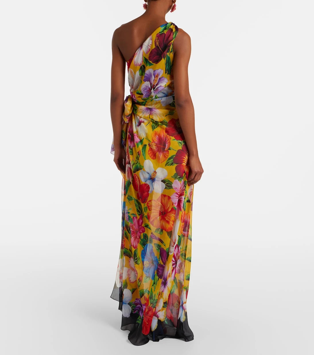 Dolce&Gabbana - Floral one-shoulder silk gown