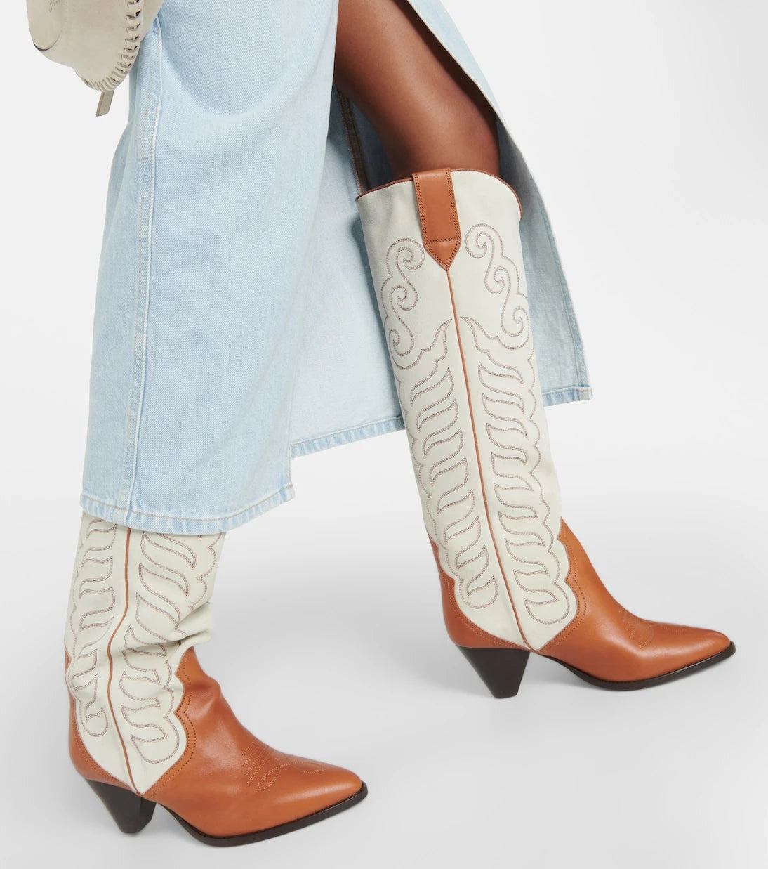 Isabel Marant - Liela leather and suede cowboy boots