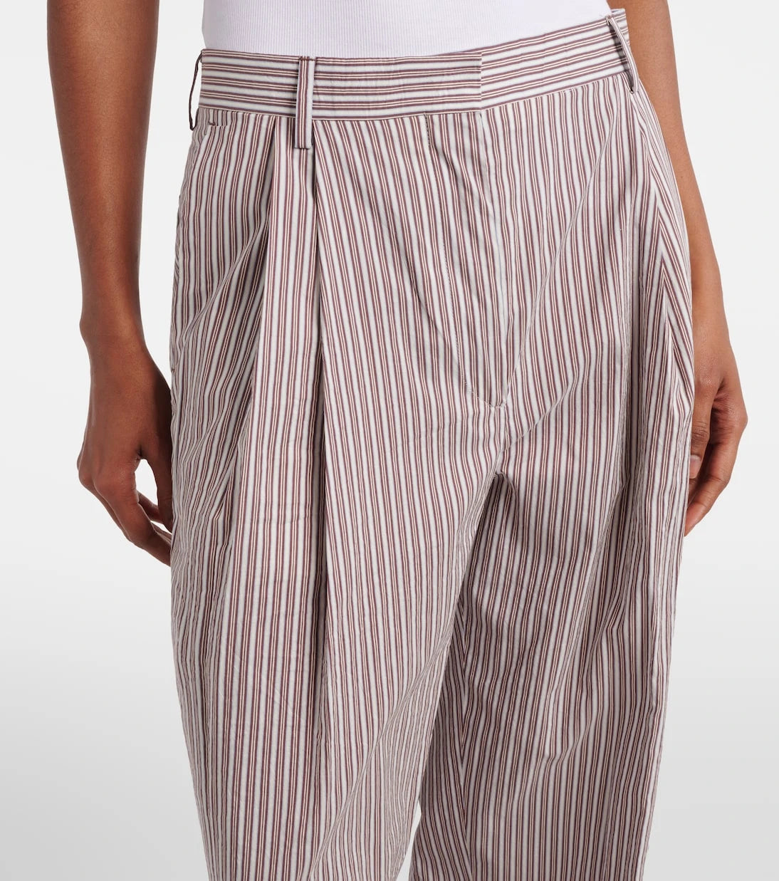 Dries Van Noten - Striped cotton and silk pants
