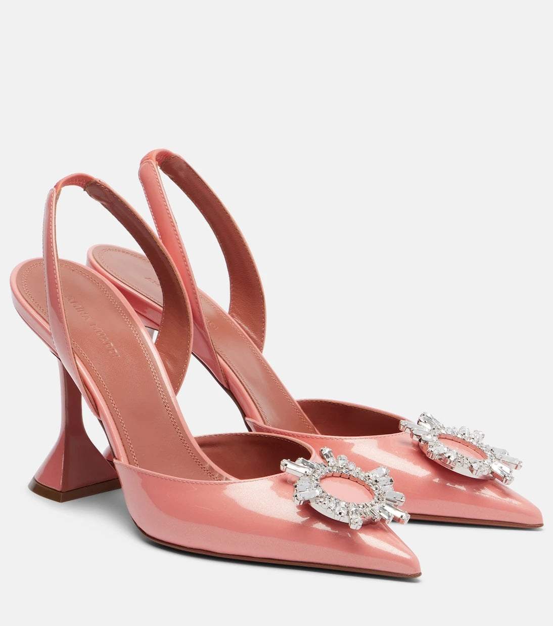 Amina Muaddi - Begum 95 patent leather slingback pumps