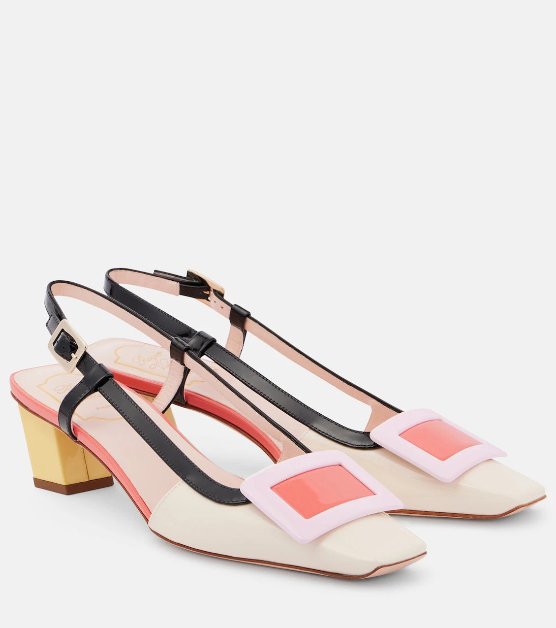 Roger Vivier - Belle Vivier 45 patent leather slingback pumps