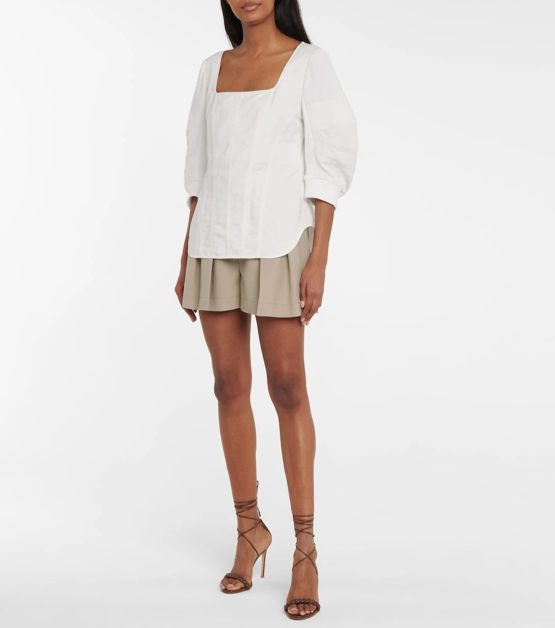 Stella McCartney - Cotton and linen-blend blouse