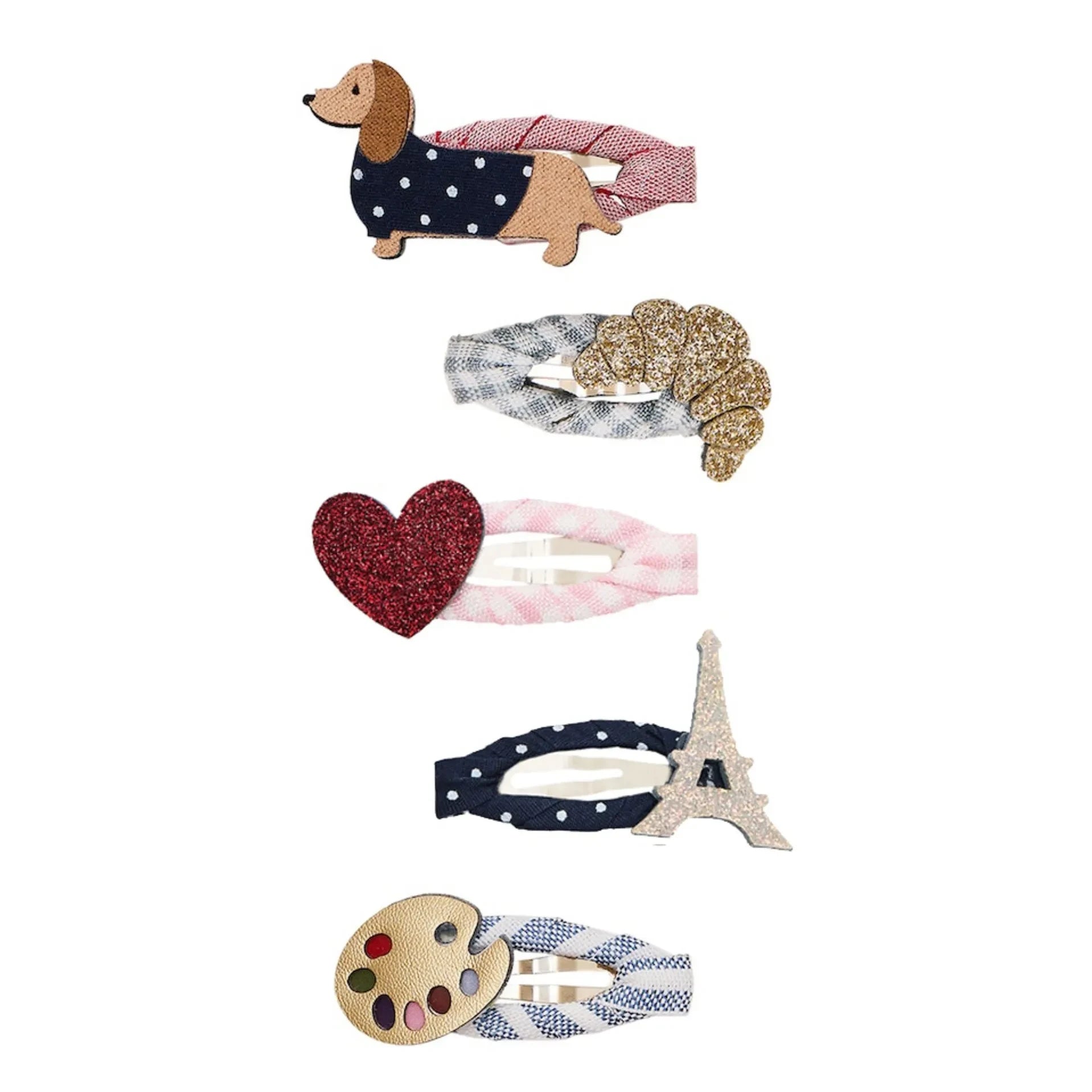 Mimi & Lula - Set of 5 Paris Mini Barrettes | Navy blue