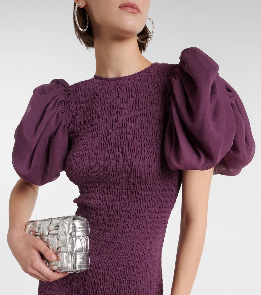 Rotate - Shirred chiffon maxi dress