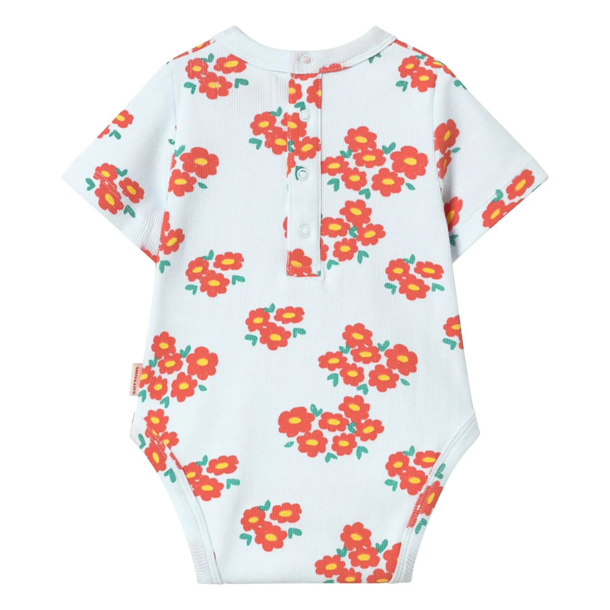 Tinycottons - Organic Cotton Flowered Bodysuit | Pale blue
