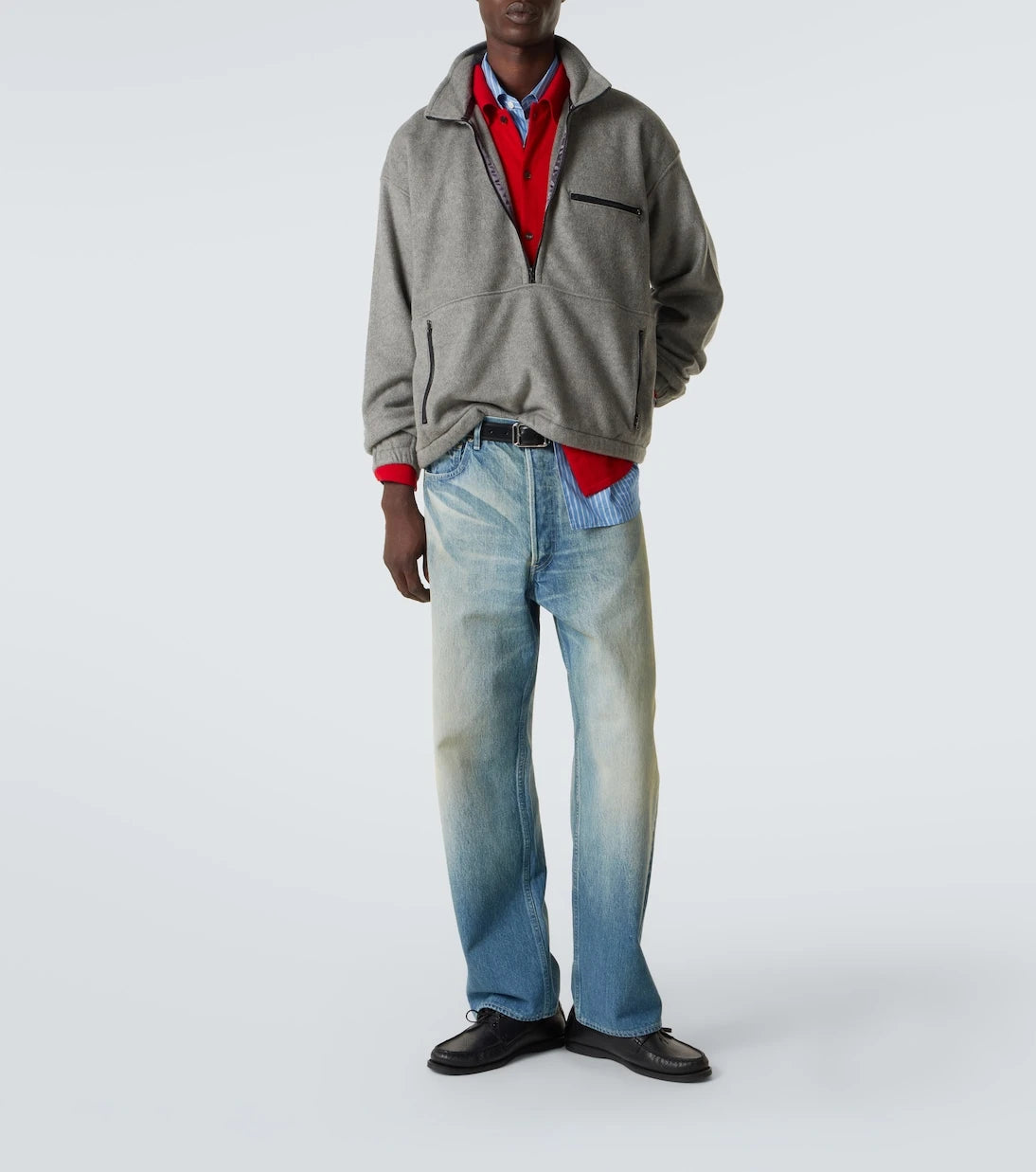 Auralee - Silk fleece half-zip sweatshirt