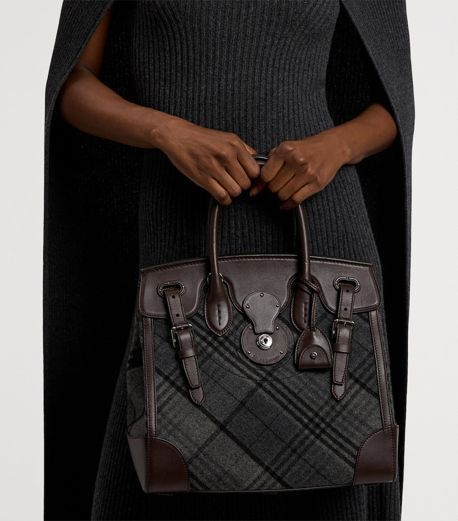 Grey Wool-Leather Soft Ricky 33 Top-Handle Bag