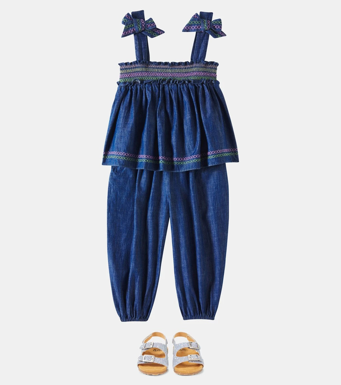 Zimmermann Kids - بلوزة دينم Tallow مطرزة