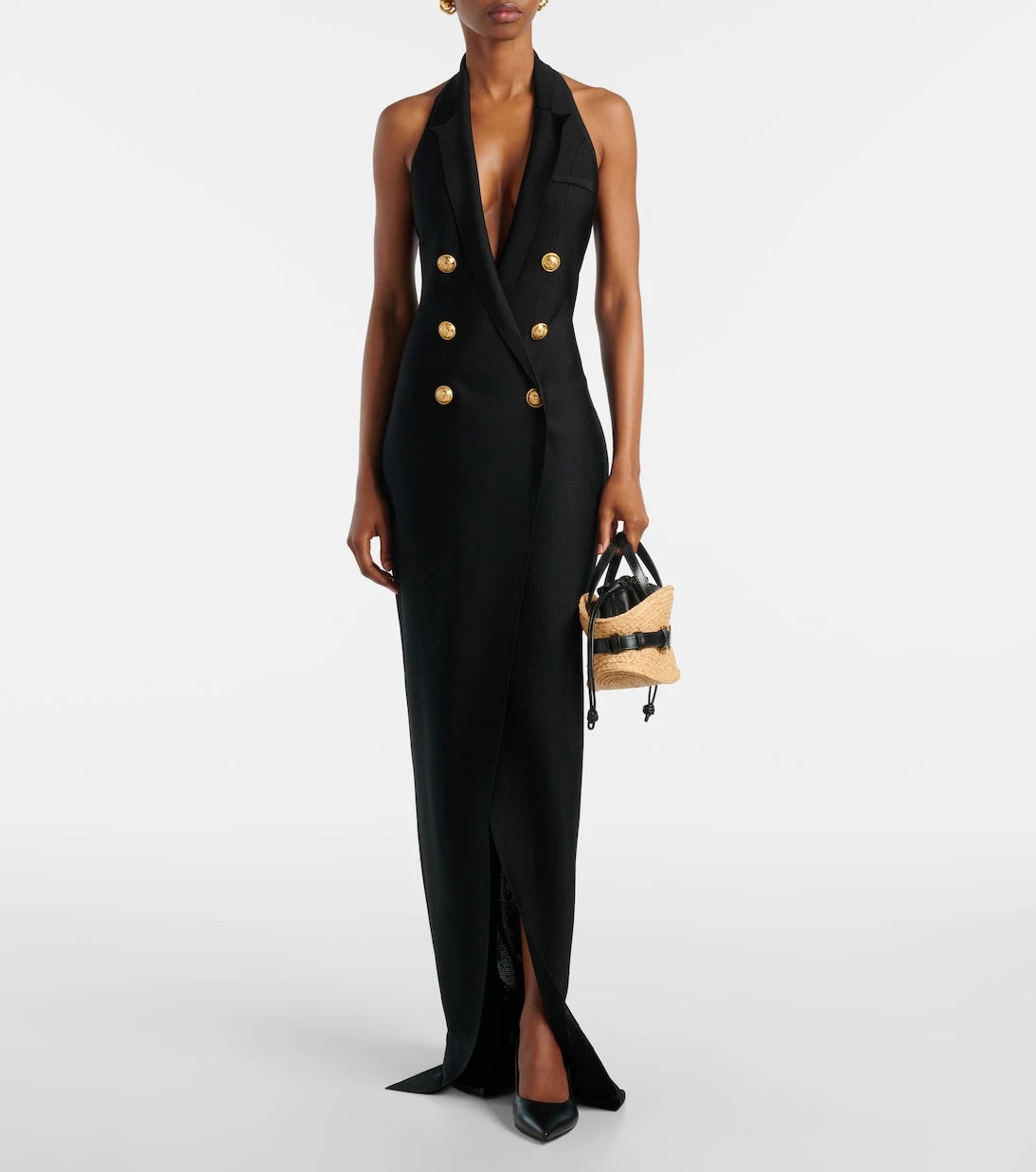 Balmain - Halterneck open-back blazer dress