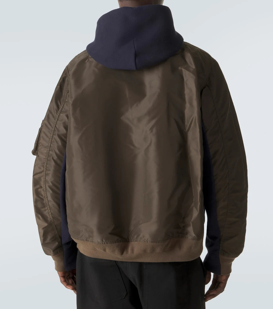 Sacai - Cotton-blend and twill hoodie