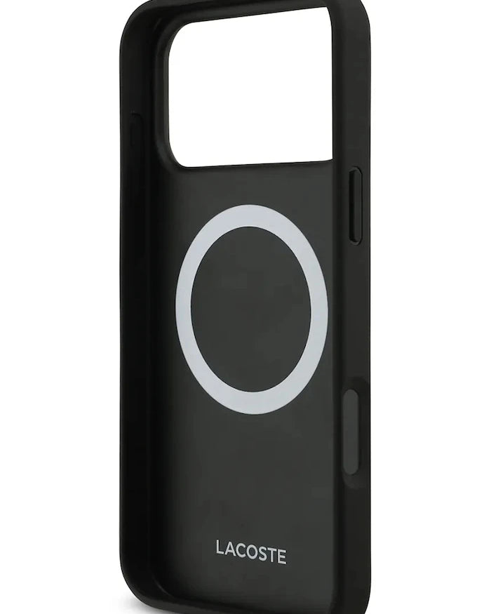 Lacoste MagSafe iPhone 17 Pro Max için Dahili Manyetik Halkalı Telefon Kılıfı