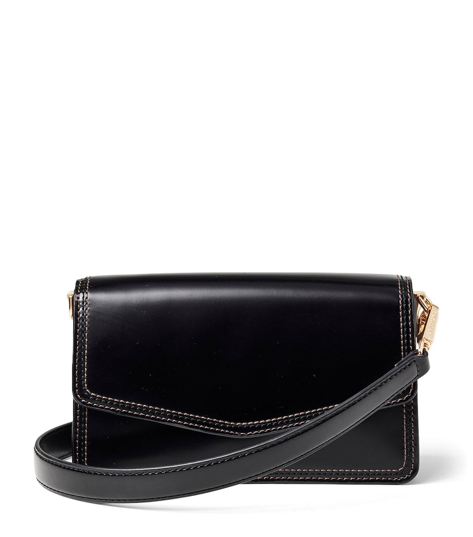 Black Leather Eliza Clutch Bag