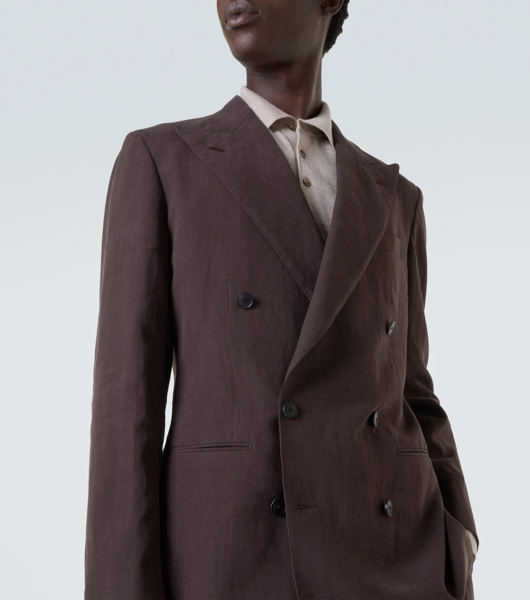 Saman Amel - Double-breasted linen canvas blazer