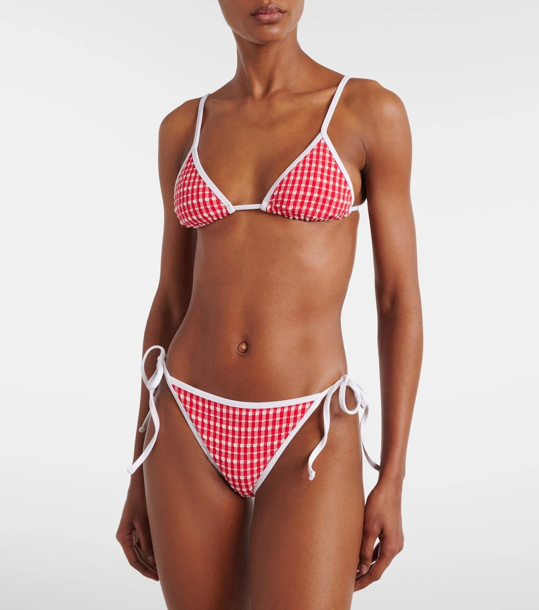 Jade Swim - Ties gingham bikini bottoms