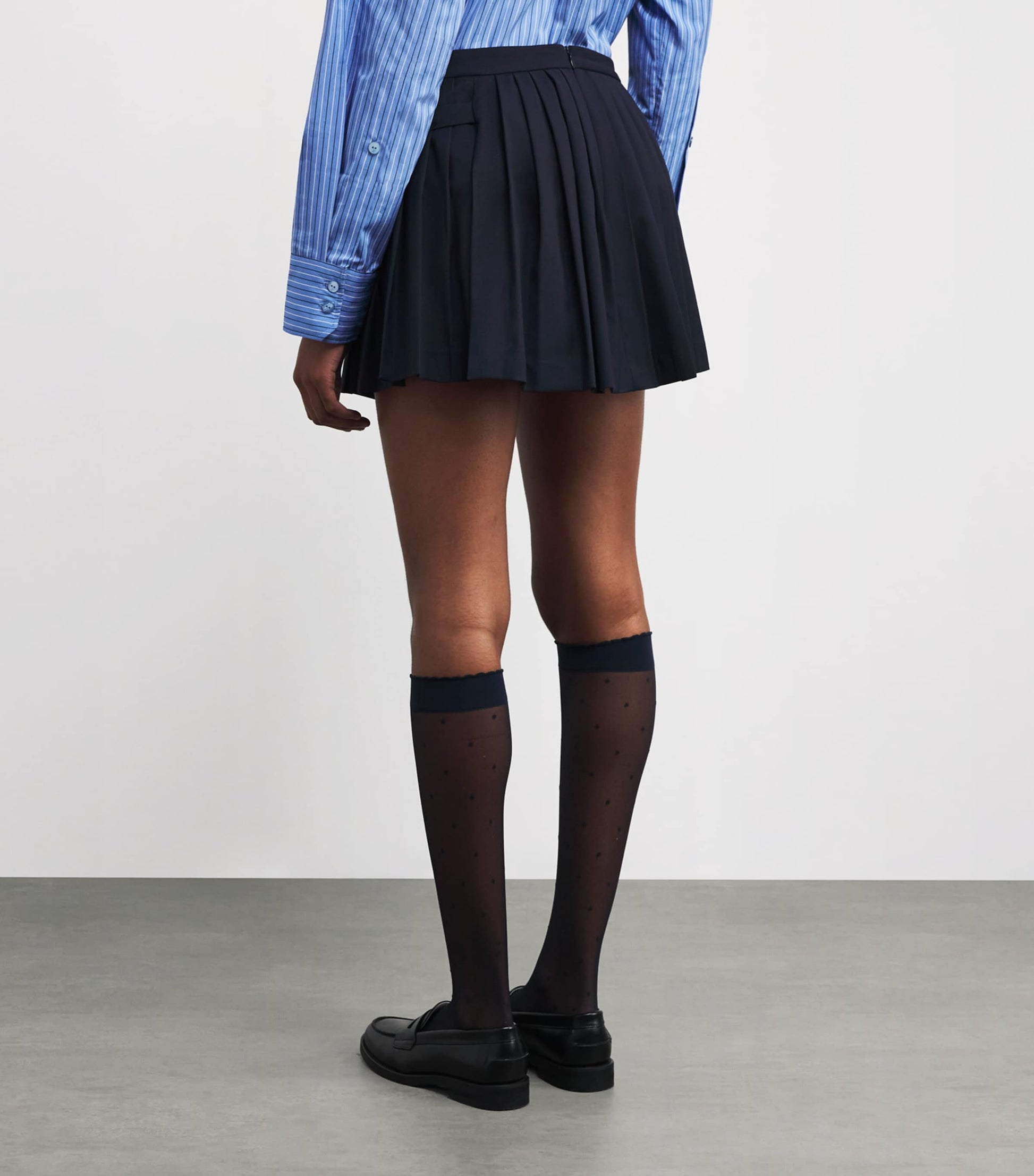 Sandro Paris Blue Pleated Mini Skirt