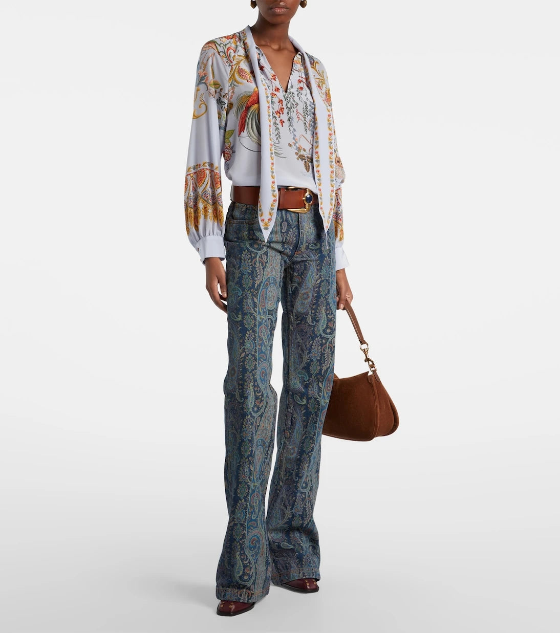 Etro - Printed flared jeans