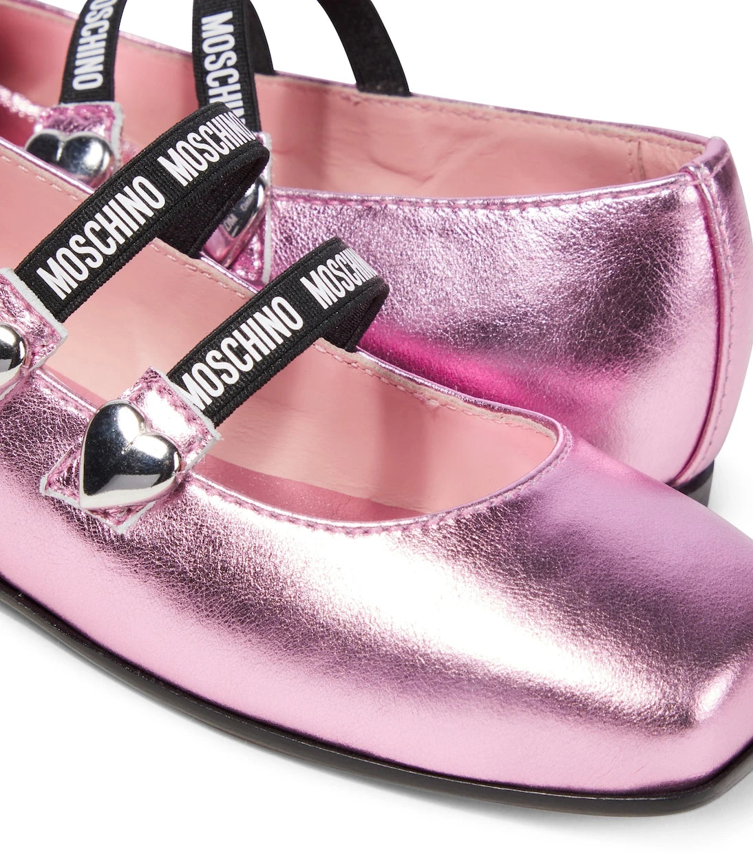 Moschino Kids - أحذية باليه جلدية