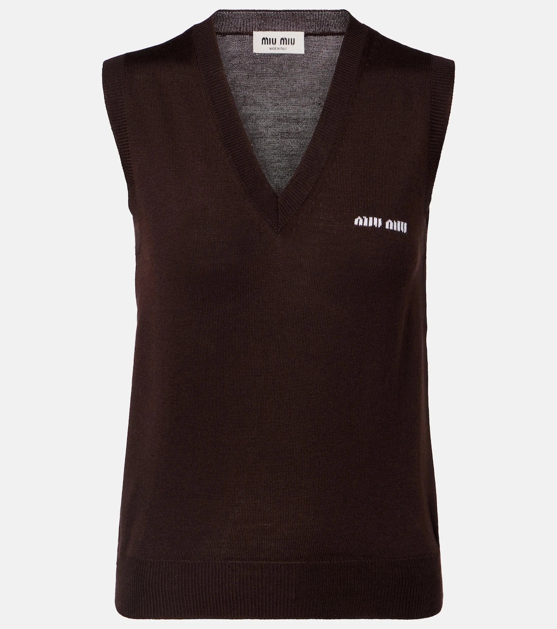 Miu Miu - Logo virgin wool sweater vest