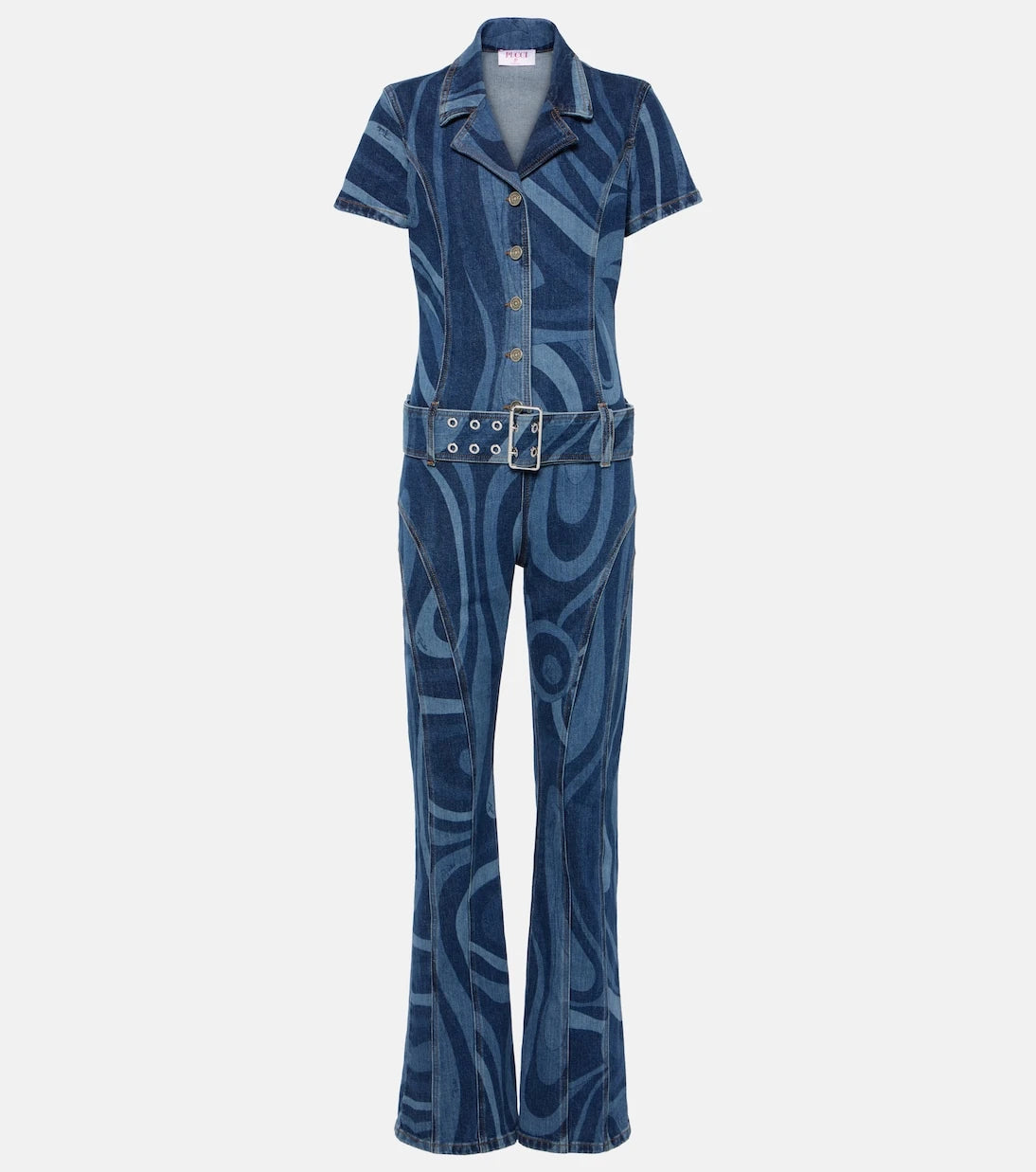 Pucci - Marmo belted denim jumpsuit