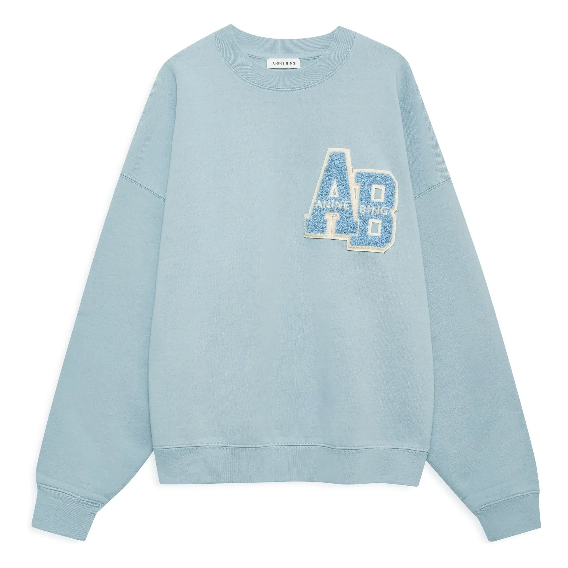 Anine Bing - Oversize Miles Letterman sweatshirt | Light Blue